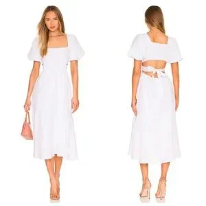knee length dresses for ladies Lahela Smocked Midi Dress main image 1